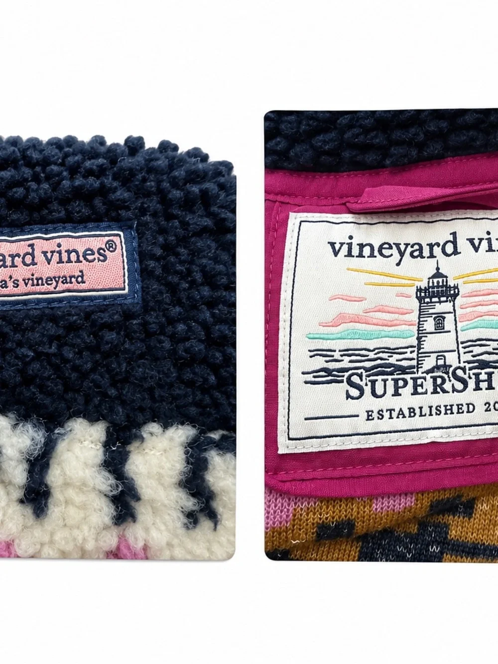 Vineyard Vines Kids SuperShep Sherpa Fleece Vest Youth Large 14 Navy Pink